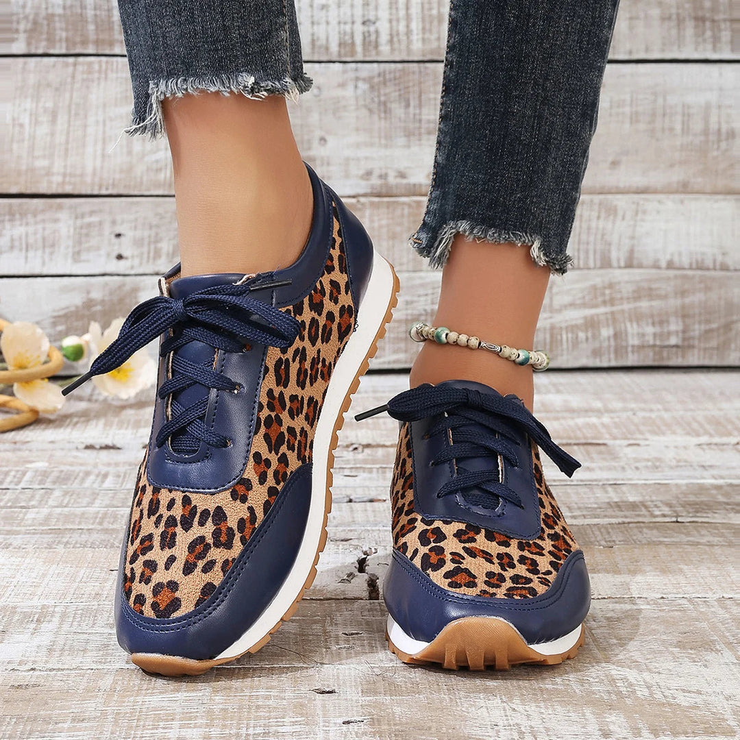 Navy leopard print fashion shoes